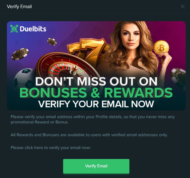 Duelbits verified bonus